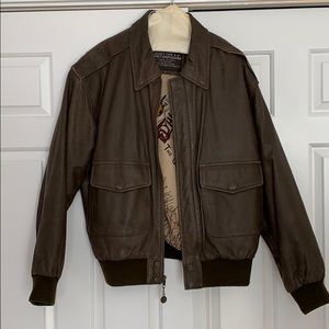 Men Small Aviator leather jacket